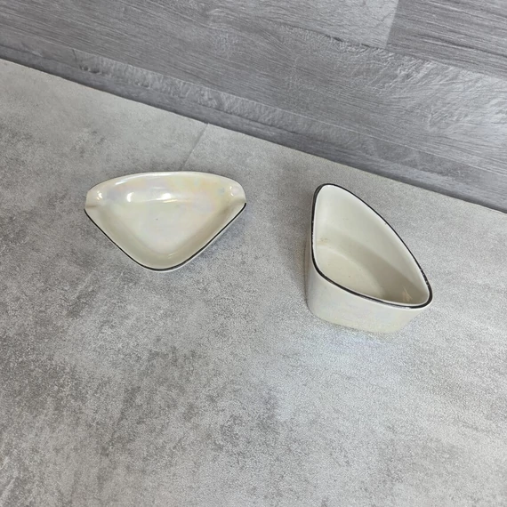 Hollóházi porcelán lüsztermázas asztali dohányzó szett