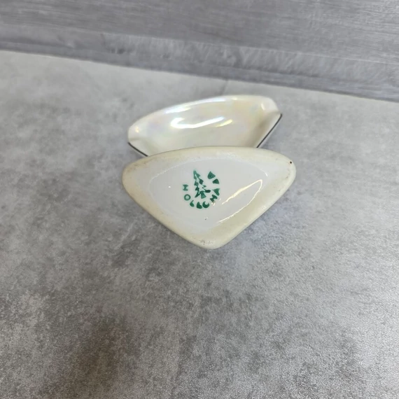 Hollóházi porcelán lüsztermázas asztali dohányzó szett