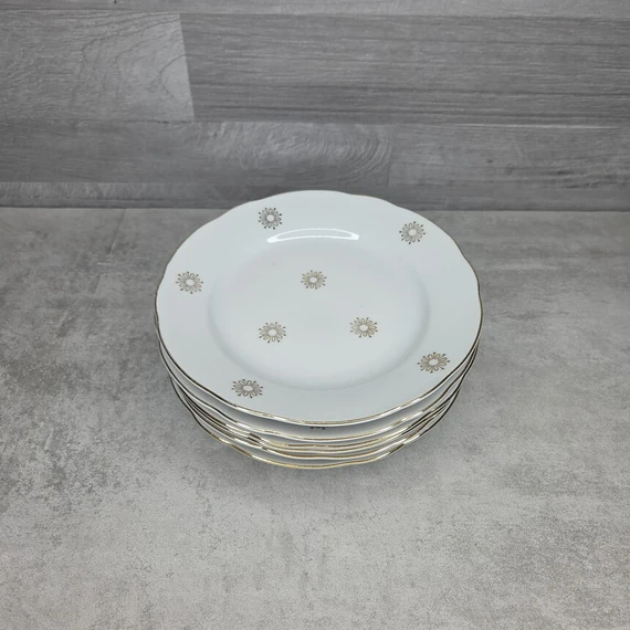 Colditz német porcelán aranyozott kistányér készlet