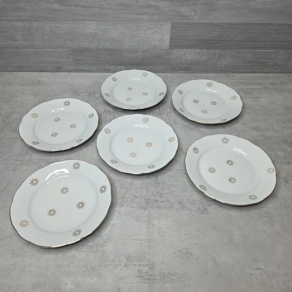 Colditz német porcelán aranyozott kistányér készlet