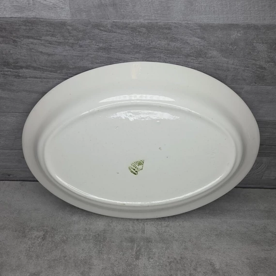 Gránit porcelán nagyméretű virágmintás ovális kínáló