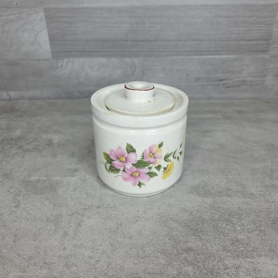 Aquincum porcelán virágmintás cukortartó