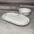 Kép 1/3 - Alföldi porcelán hecsedli mintás leveses tál, kínáló szett