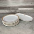 Kép 1/4 - Alföldi porcelán sárga csíkos lapostányér szett kínáló tállal