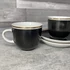 Kép 2/4 - Hollóháza Hungary fekete porcelán kávés szett