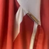 Kép 3/4 - Rouge korall piros csíkos elegáns női ruha M
