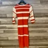 Kép 4/4 - Rouge korall piros csíkos elegáns női ruha M