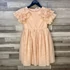 Kép 1/4 - H&amp;M barack színű, rosegold csillogós alkalmi kislány ruha 128