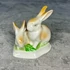 Kép 1/3 - Hollóháza Hungary, Hollóházi porcelán nyúl páros dísz figura