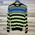Kép 1/3 - Zara Man zöld-kék-fekete csíkos pulóver M
