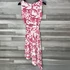 Kép 2/3 - Rouge aszimmetrikus pink mintás elegáns ruha S