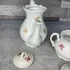 Zsolnay Pécs régi barokk apró virágos porcelán teás készlet