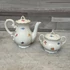 Zsolnay Pécs régi barokk apró virágos porcelán teás készlet