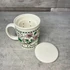 Kép 2/3 - Virágmintás teás bögre kerámia szűrővel