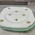 Victoria Czechoslovakia zöld virágos porcelán kistányér szett