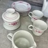 Alföldi porcelán rózsaszín virágos szívecskés kávés szett