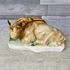 Zsolnay porcelán fekvő bölény figura
