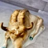Zsolnay porcelán fekvő bölény figura