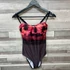 Lisca pink-szürke pálmamintás push-up fürdőruha 38/B