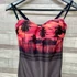 Lisca pink-szürke pálmamintás push-up fürdőruha 38/B