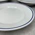 Zsolnay Pécs fehér kék csíkos porcelán tányér szett