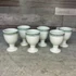 Retro fehér mintás porcelán tojástartó szett