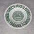 Wilhelmsburg porcelán zöld mintás fehér mélytányér
